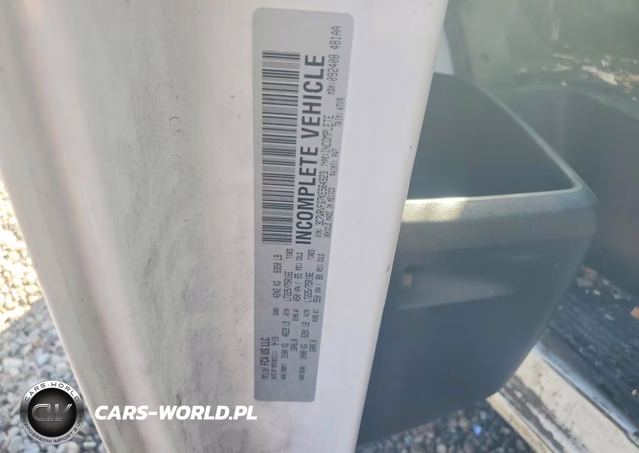 2019 Ram Promaster 3500 Curtain Side Truck VIN:3C7WRVFG7KE564923 - 12