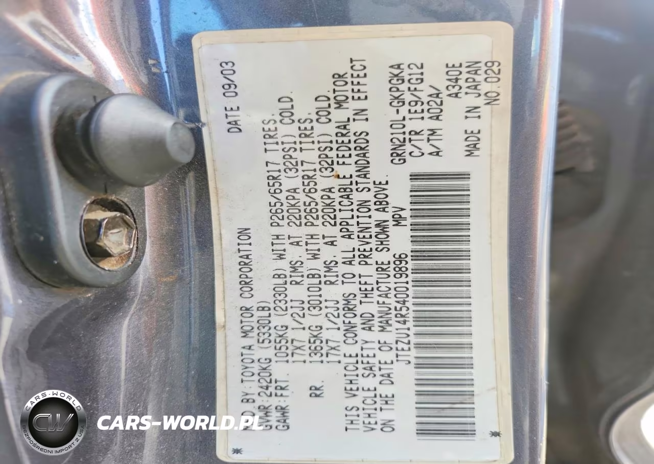 2004 Toyota 4Runner Sr5 VIN:JTEZU14R540019896 - 12