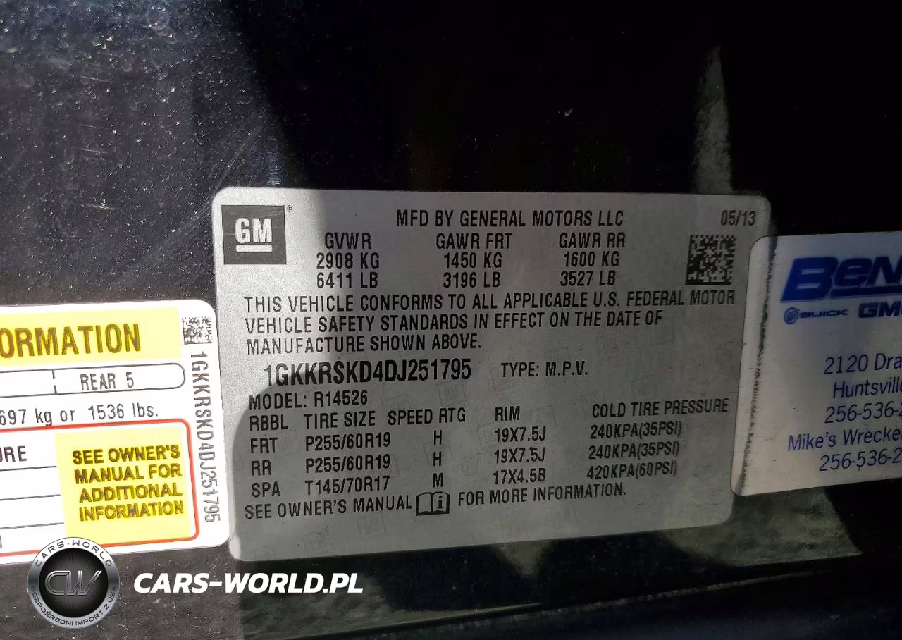 2013 GMC Acadia Slt-2 VIN:1GKKRSKD4DJ251795 - 13