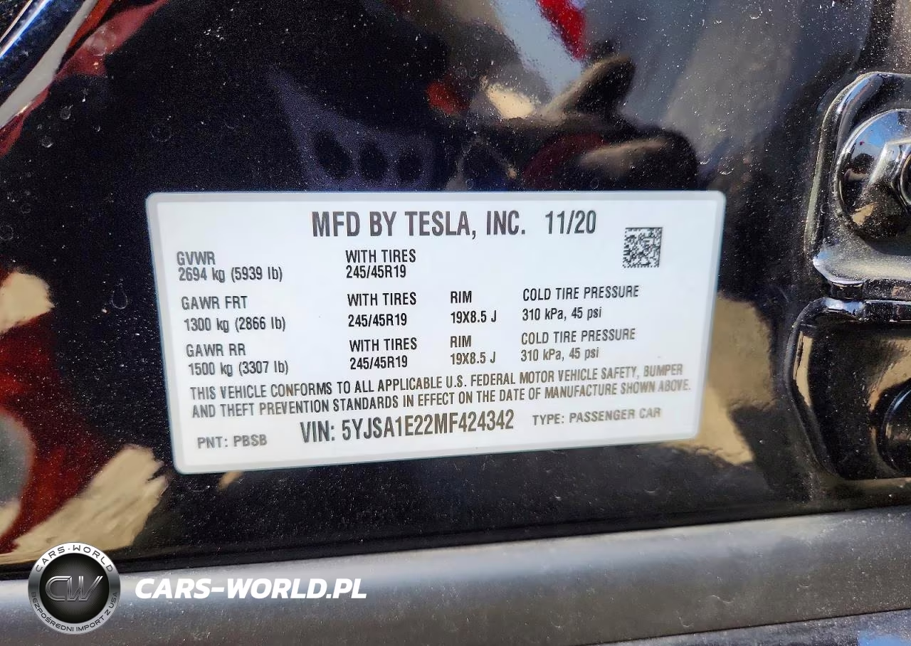 2021 Tesla Model S VIN:5YJSA1E22MF424342 - 12