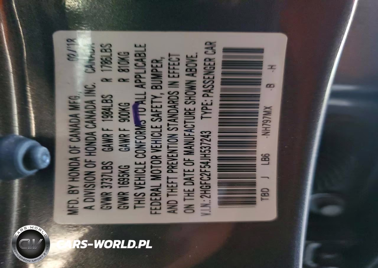 2018 Honda Civic Lx VIN:2HGFC2F54JH537243 - 12