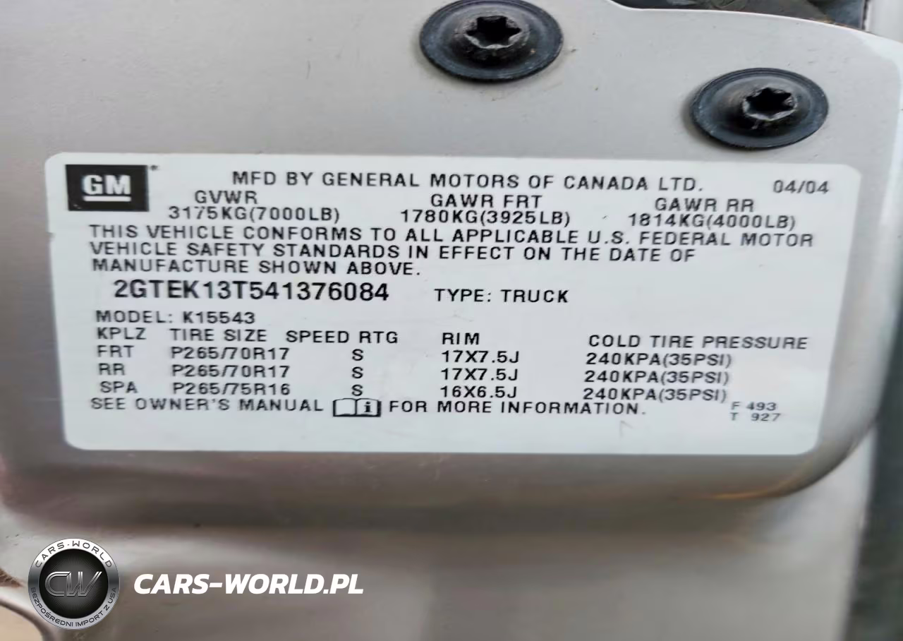2004 GMC New Sierra K1500 VIN:2GTEK13T541376084 - 12