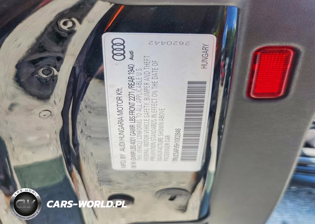 2017 Audi Tt VIN:TRUC5AFV5H1002846 - 12