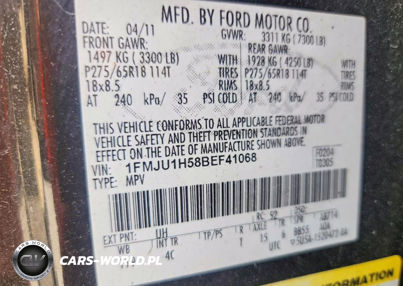 2011 Ford Expedition Xlt VIN:1FMJU1H58BEF41068 - 13