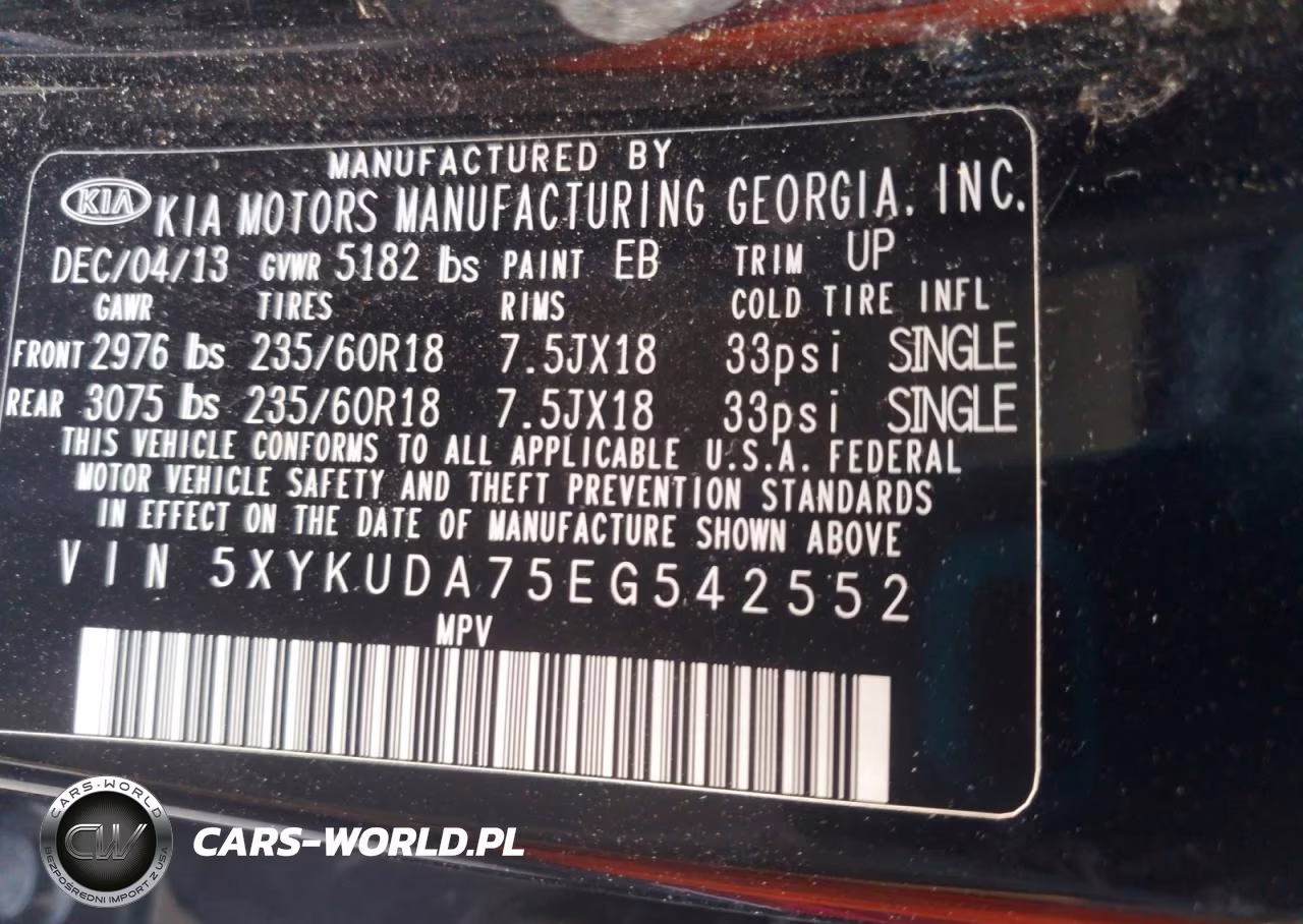 2014 Kia Sorento Ex VIN:5XYKUDA75EG542552 - 13