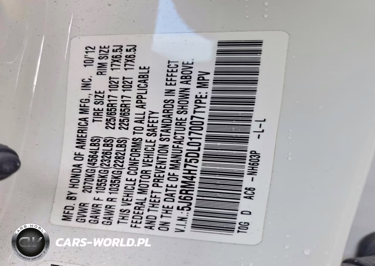 2013 Honda Cr-V Exl VIN:5J6RM4H75DL017007 - 14