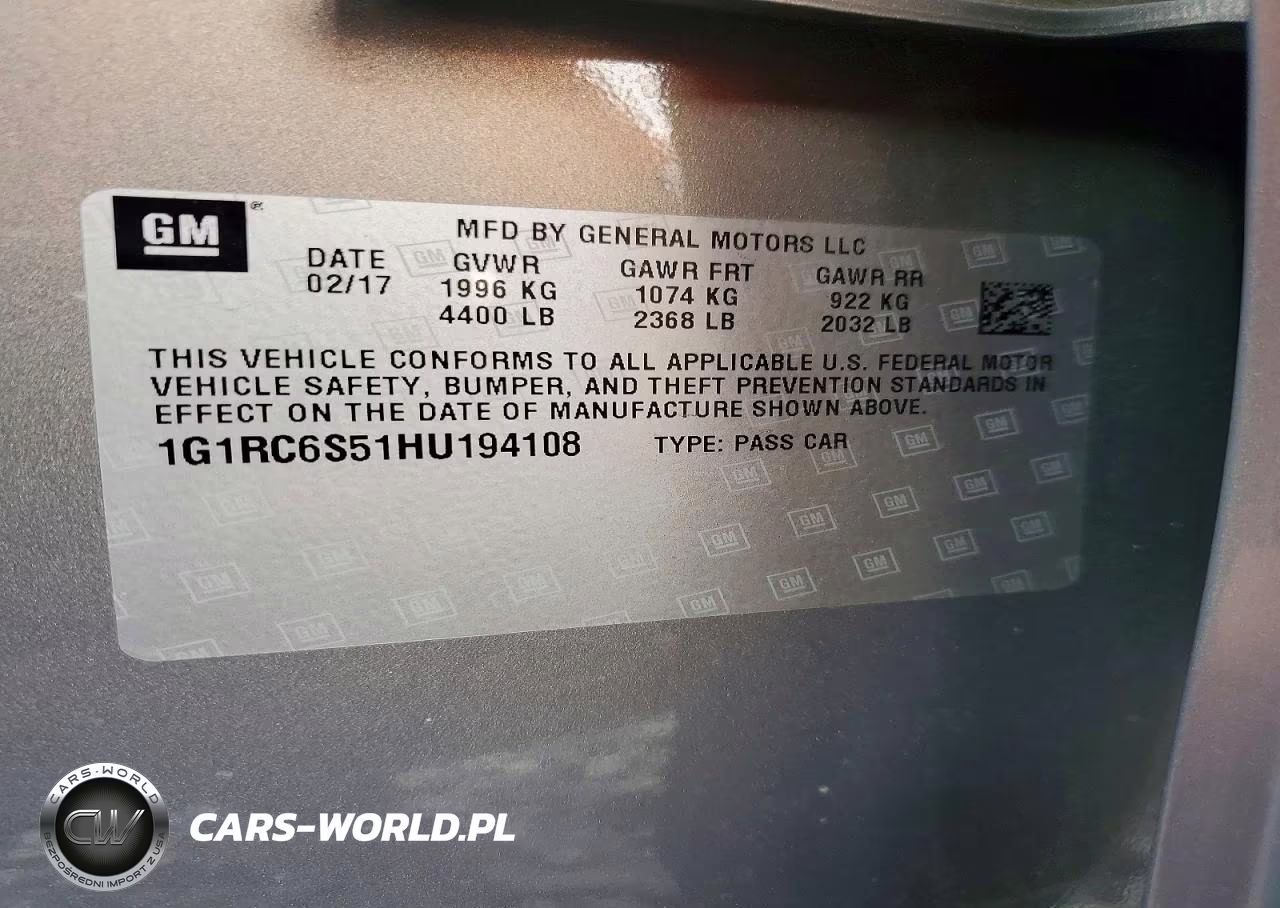 2017 Chevrolet Volt Lt VIN:1G1RC6S51HU194108 - 12