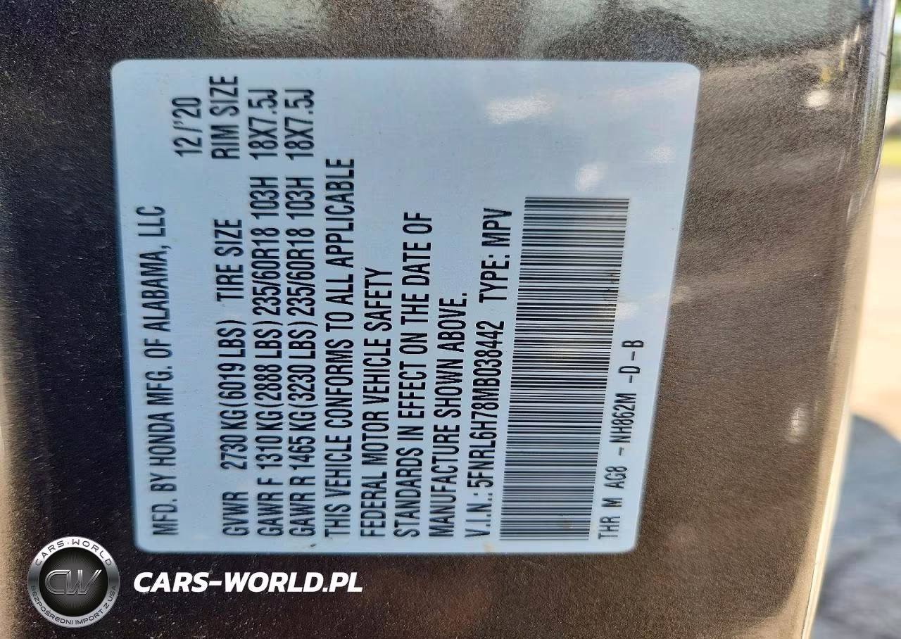 2021 Honda Odyssey Exl VIN:5FNRL6H78MB038442 - 14