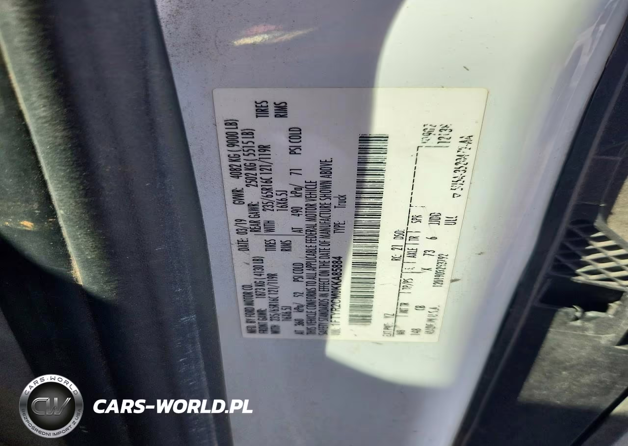 2019 Ford Transit T-250 VIN:1FTYR2CM0KKA85884 - 13