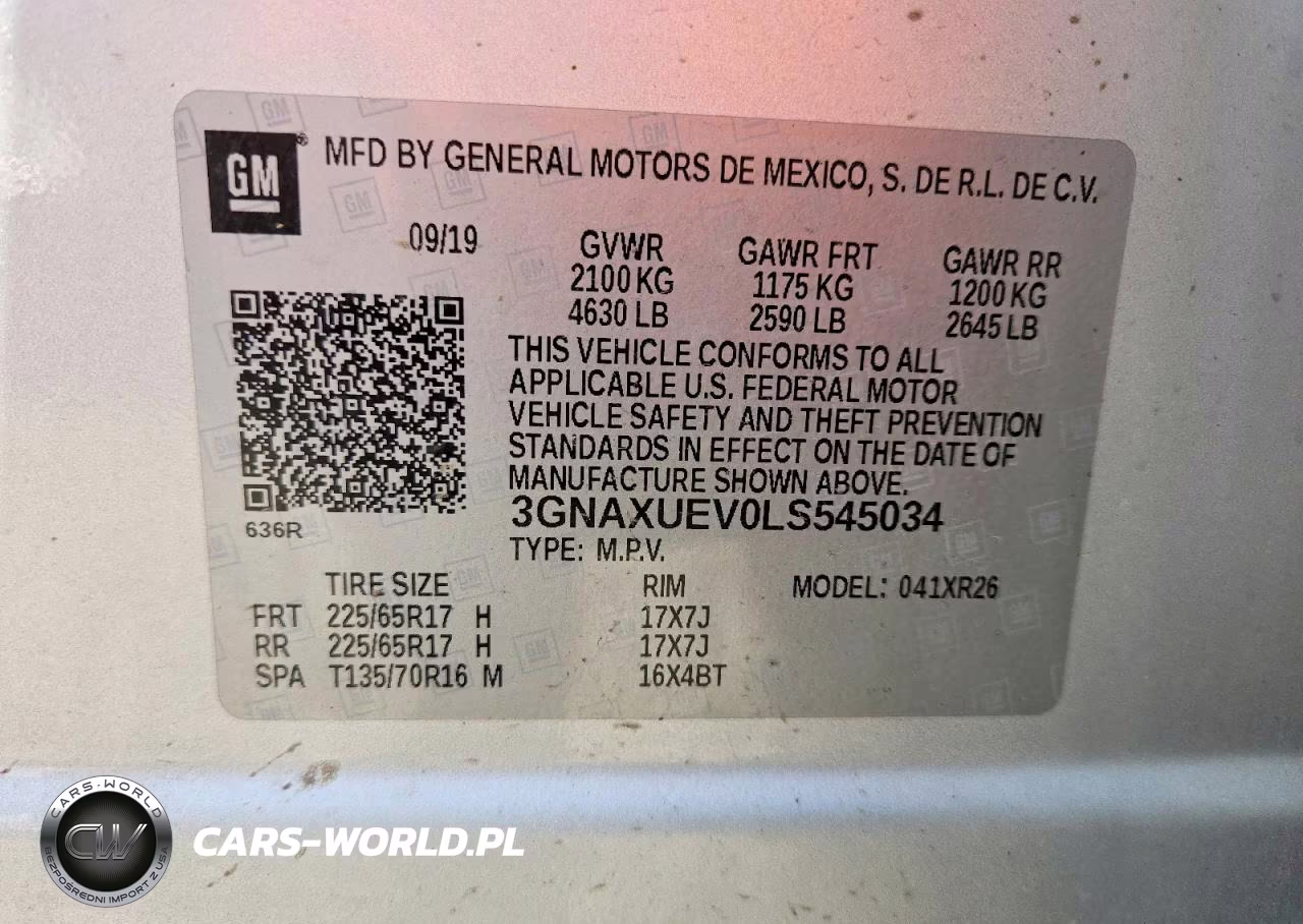 2020 Chevrolet Equinox Lt VIN:3GNAXUEV0LS545034 - 13