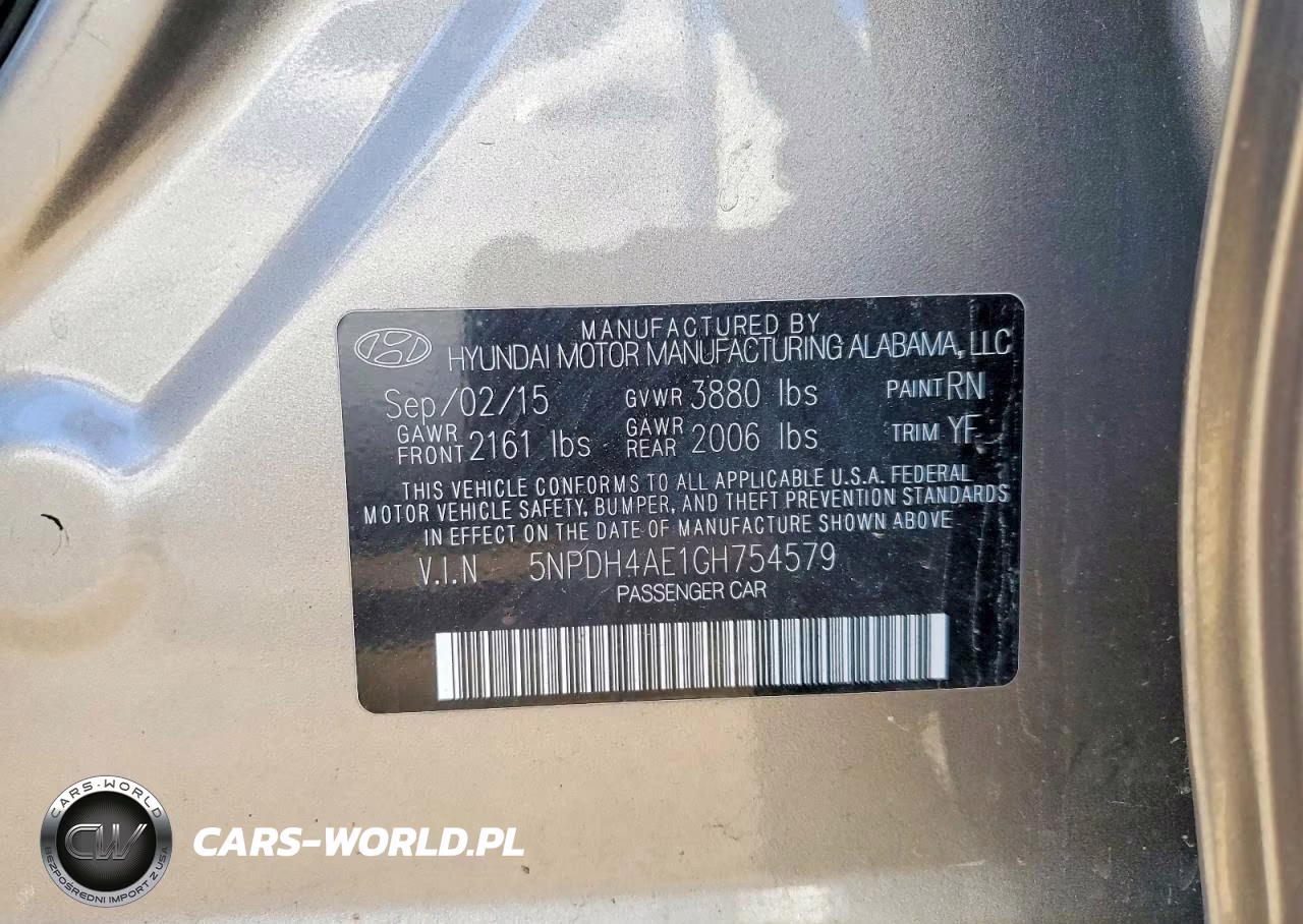 2016 Hyundai Elantra Se VIN:5NPDH4AE1GH754579 - 12