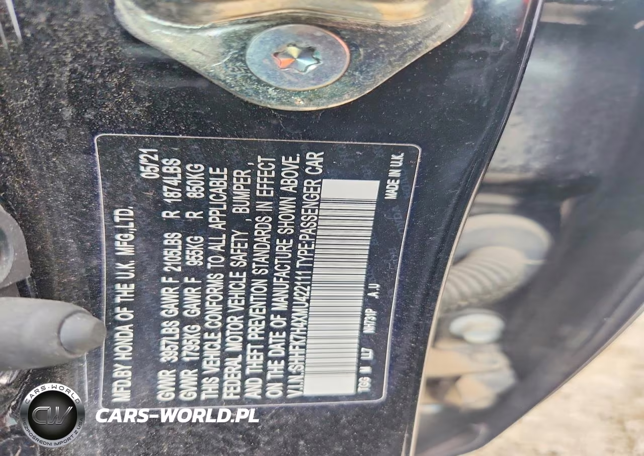 2021 Honda Civic Sport VIN:SHHFK7H4XMU422111 - 12