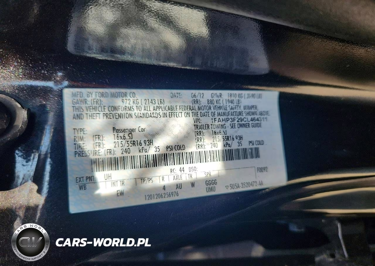 2012 Ford Focus Se VIN:1FAHP3F29CL464311 - 12