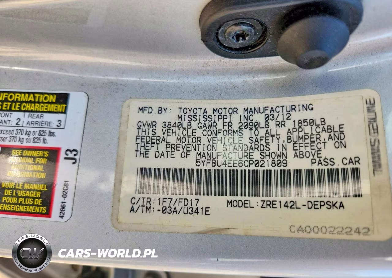 2012 Toyota Corolla S VIN:5YFBU4EE6CP021809 - 12