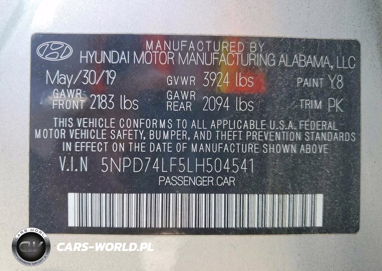 2020 Hyundai Elantra Se VIN:5NPD74LF5LH504541 - 12
