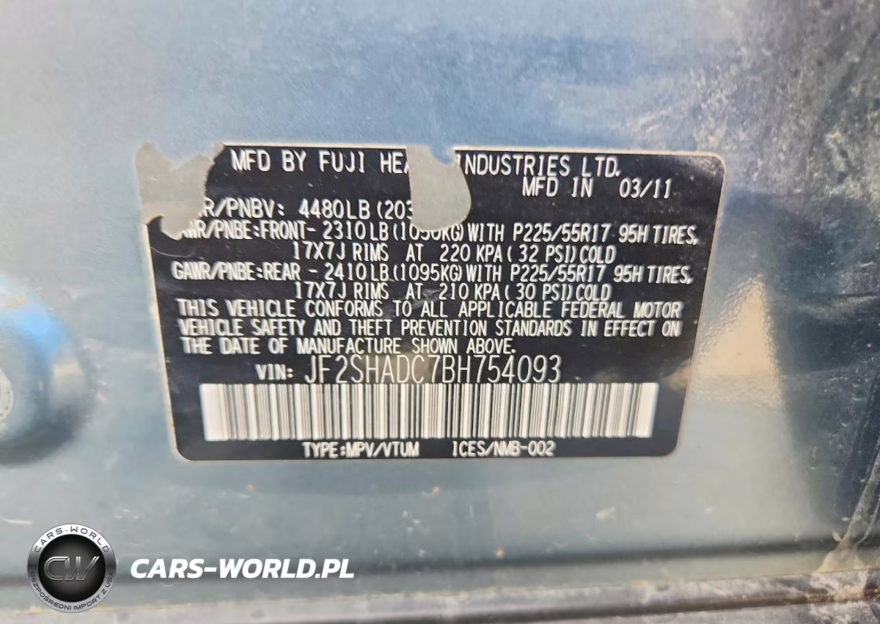 2011 Subaru Forester 2.5X Premium VIN:JF2SHADC7BH754093 - 12