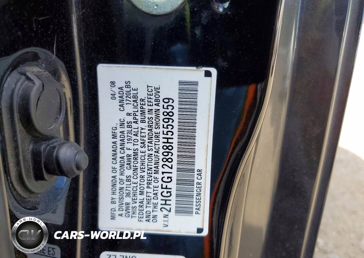 2008 Honda Civic Ex VIN:2HGFG12898H559859 - 12