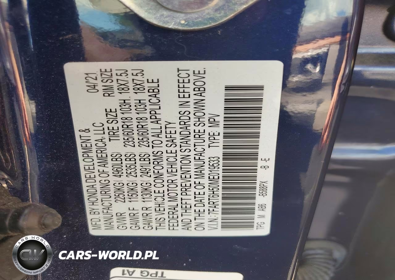 2021 Honda Cr-V Ex VIN:7FART6H50ME019533 - 13