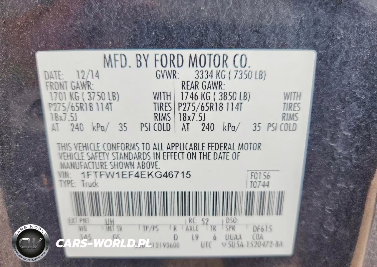 2014 Ford F150 Supercrew VIN:1FTFW1EF4EKG46715 - 13