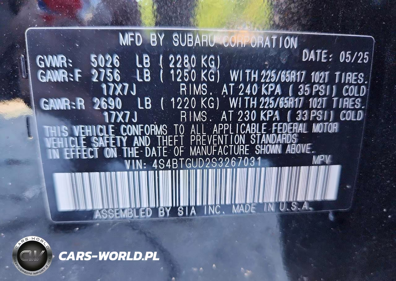2025 Subaru Outback Wilderness VIN:4S4BTGUD2S3267031 - 14