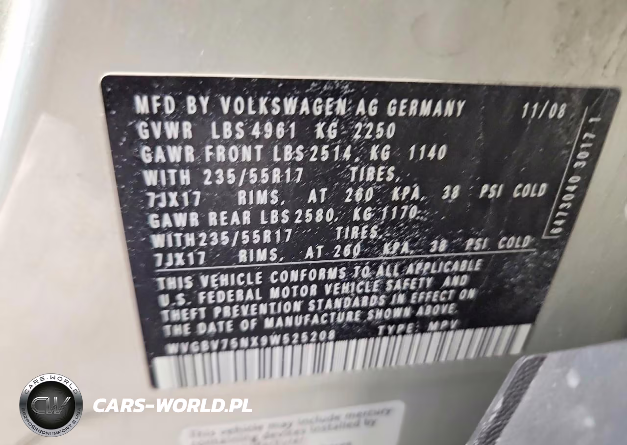 2009 Volkswagen Tiguan Se VIN:WVGBV75NX9W525208 - 13
