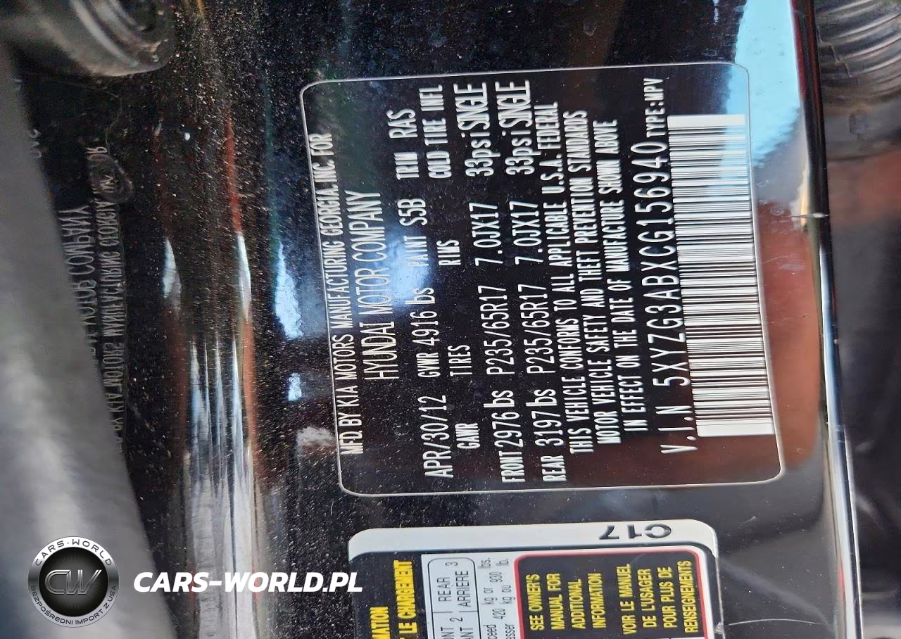 2012 Hyundai Santa Fe Gls VIN:5XYZG3ABXCG156940 - 13