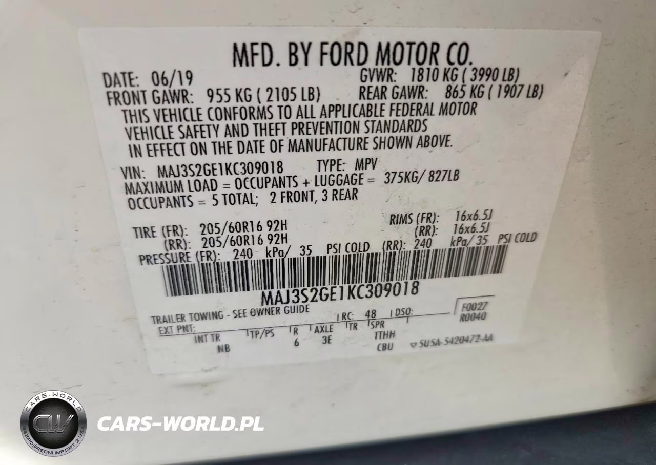 2019 Ford Ecosport Se VIN:MAJ3S2GE1KC309018 - 12