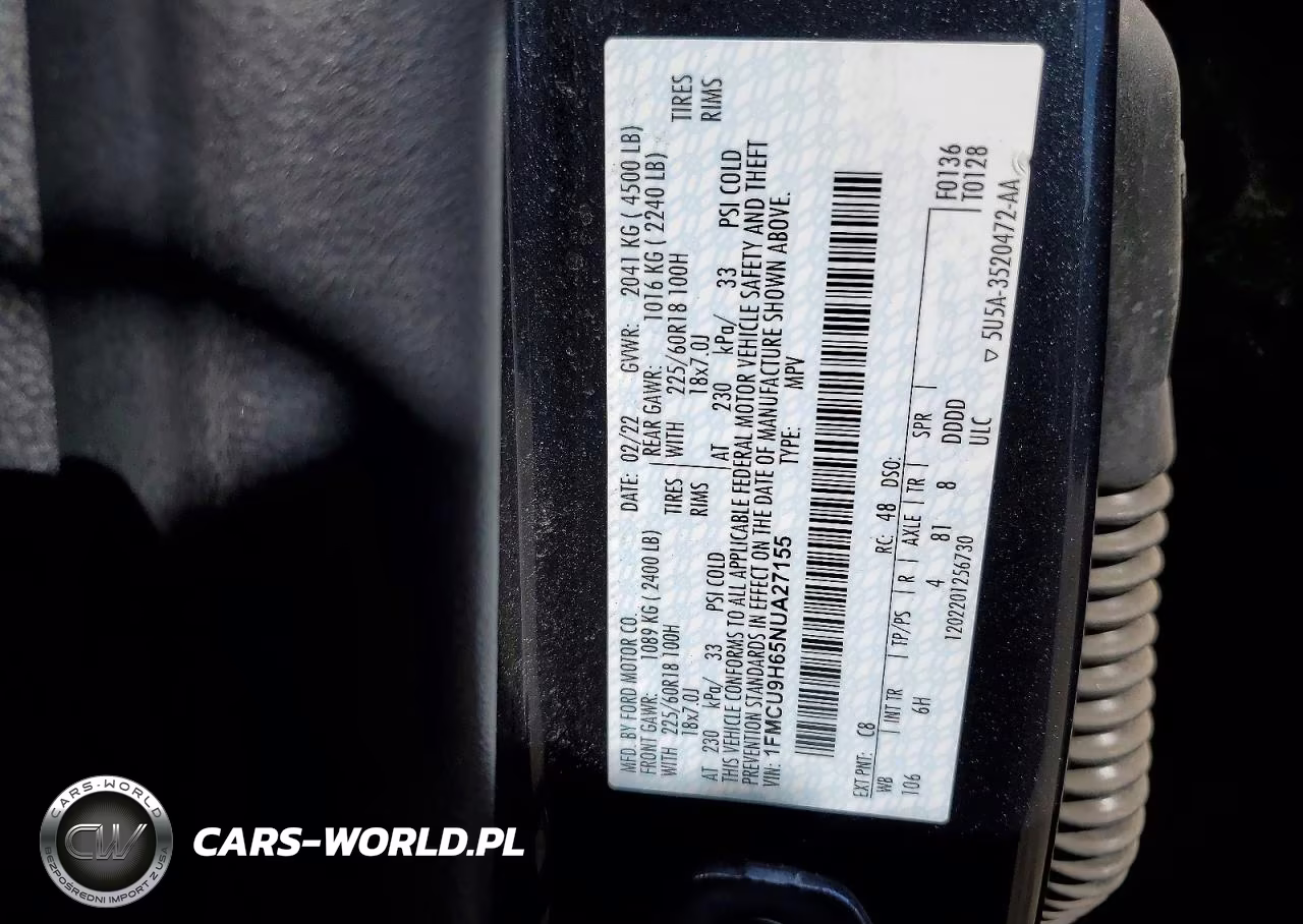 2022 Ford Escape Sel VIN:1FMCU9H65NUA27155 - 13