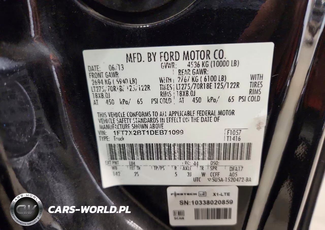 2013 Ford F250 Super Duty VIN:1FT7X2BT1DEB71099 - 12