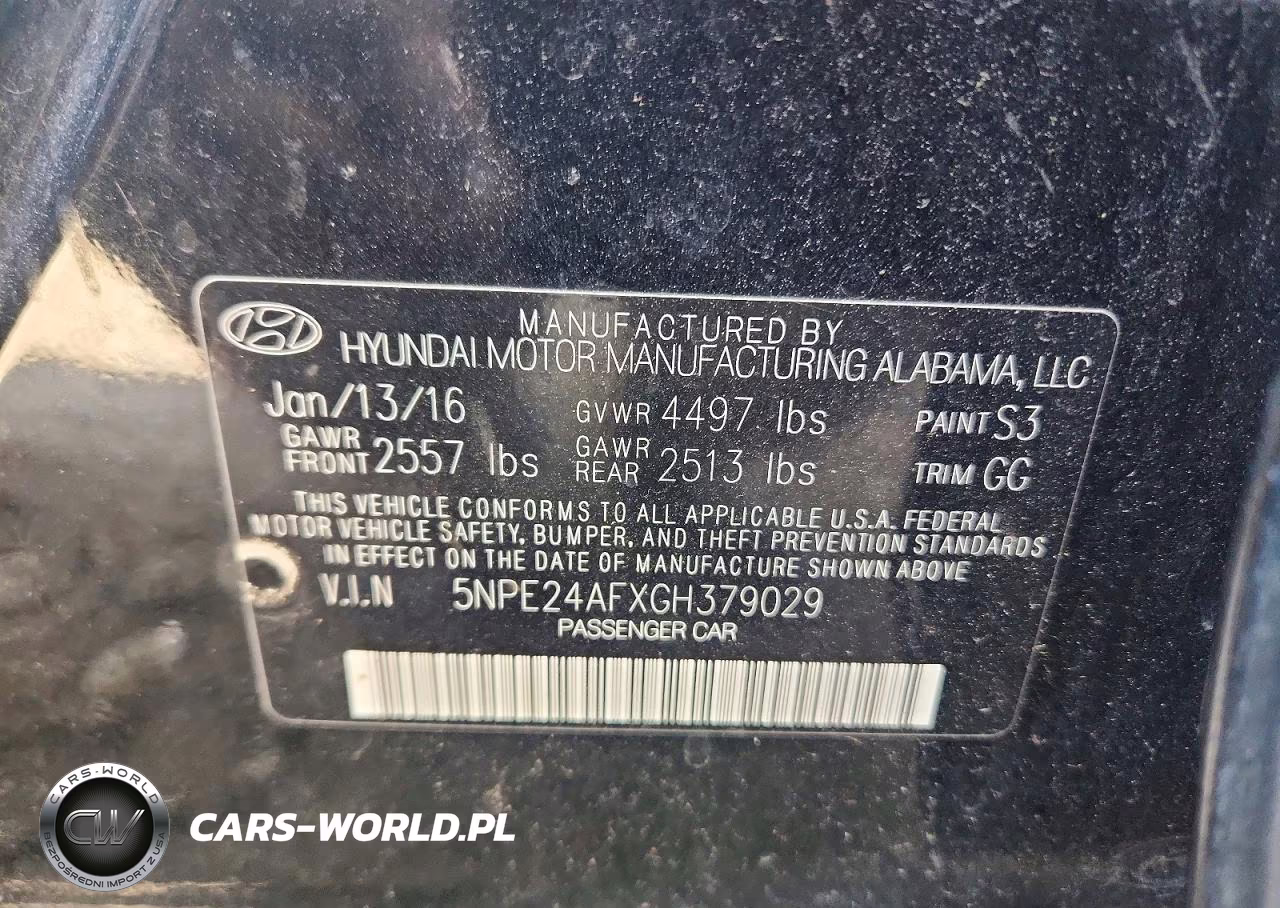 2016 Hyundai Sonata Se VIN:5NPE24AFXGH379029 - 12