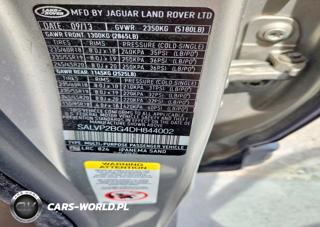 2013 Land Rover Range Rover Evoque Pure Plus VIN:SALVP2BG4DH844002 - 13