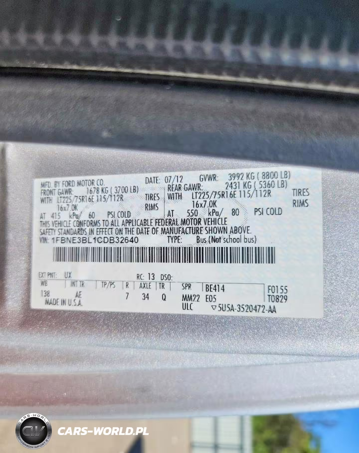 2012 Ford Econoline E350 Super Duty Wagon VIN:1FBNE3BL1CDB32640 - 13