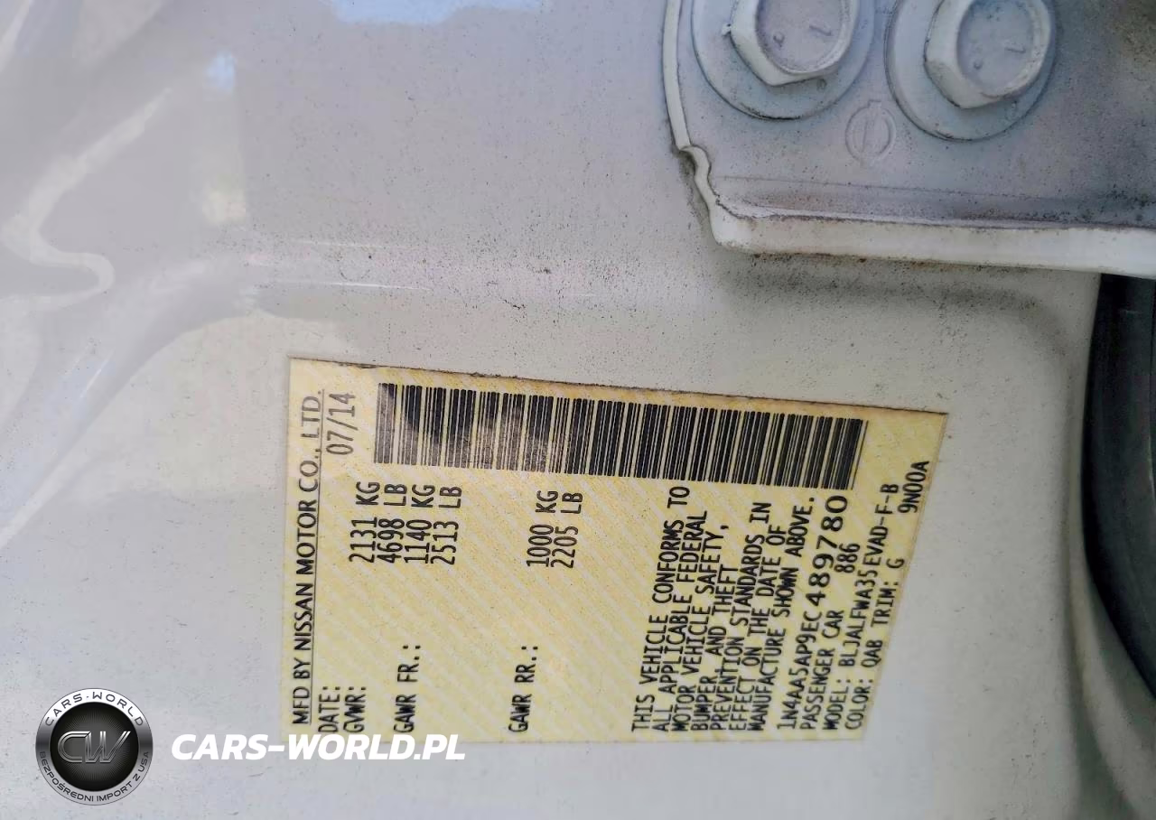 2014 Nissan Maxima 3.5 S VIN:1N4AA5AP9EC489780 - 12