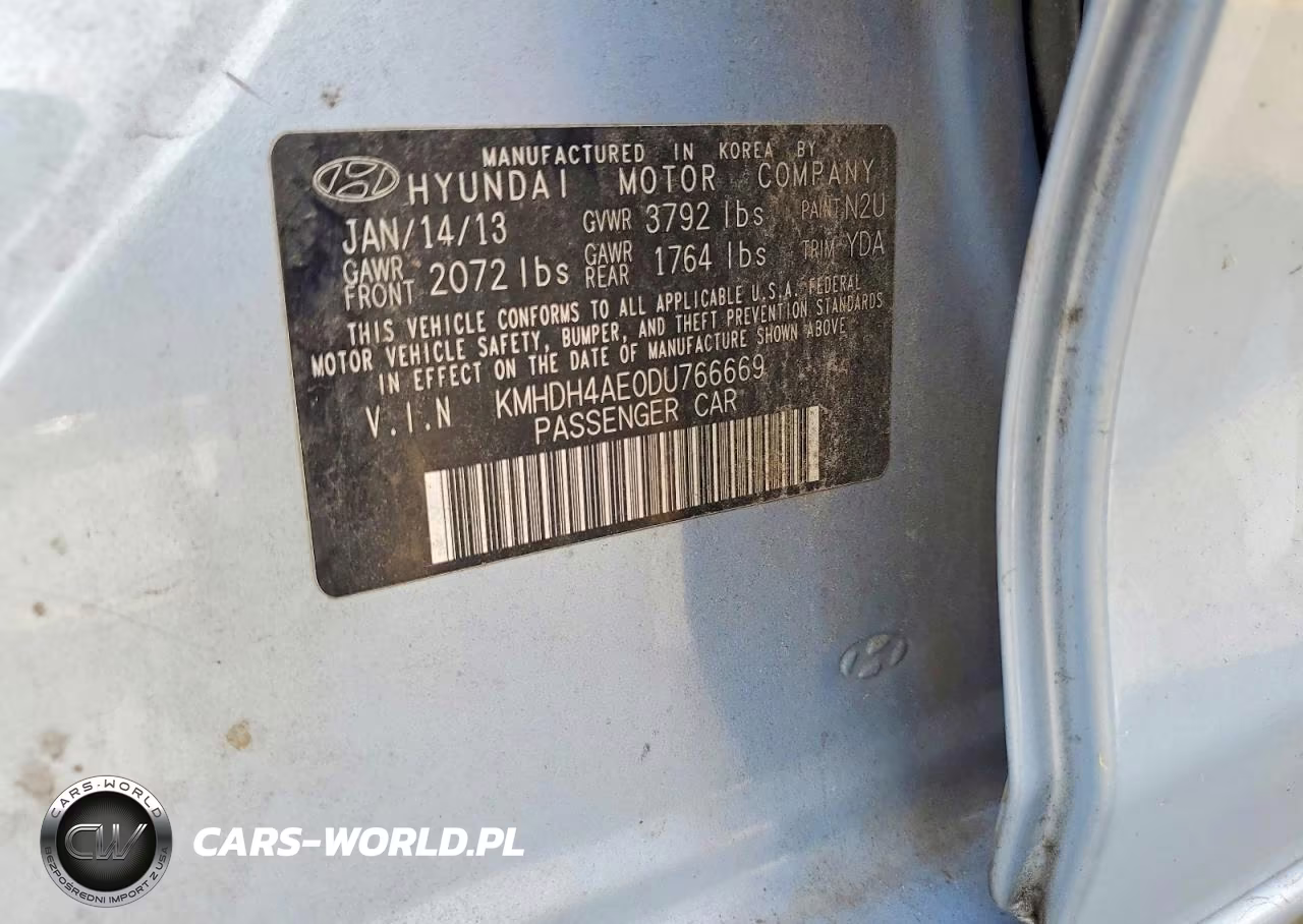 2013 Hyundai Elantra Gls VIN:KMHDH4AE0DU766669 - 12