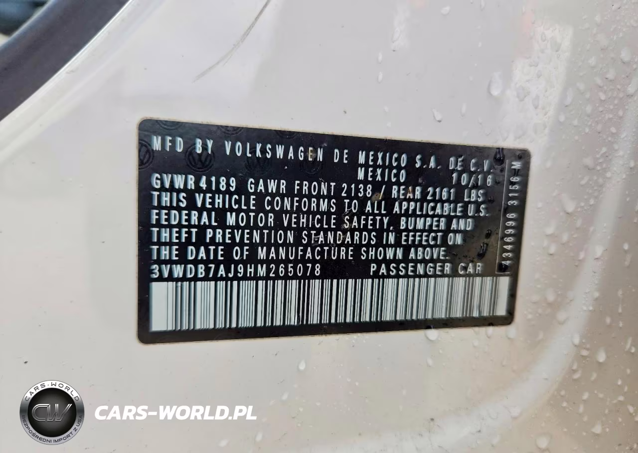 2017 Volkswagen Jetta Se VIN:3VWDB7AJ9HM265078 - 13