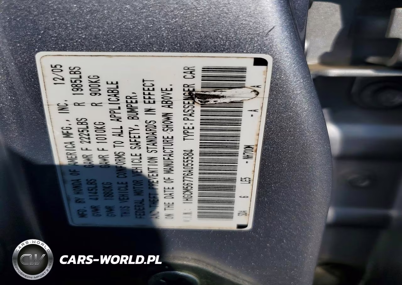 2006 Honda Accord Ex VIN:1HGCM56776A055584 - 12