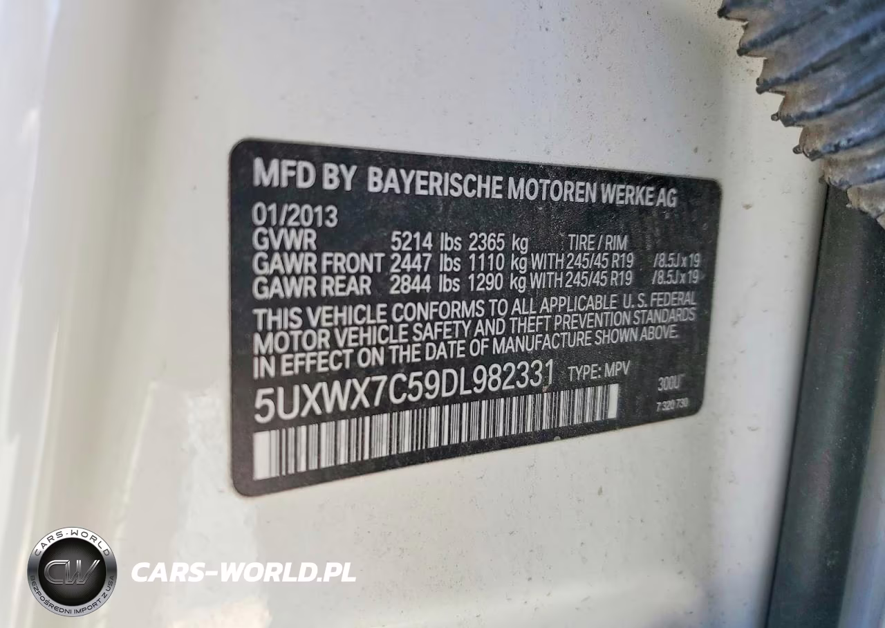 2013 BMW X3 xDrive35I VIN:5UXWX7C59DL982331 - 13