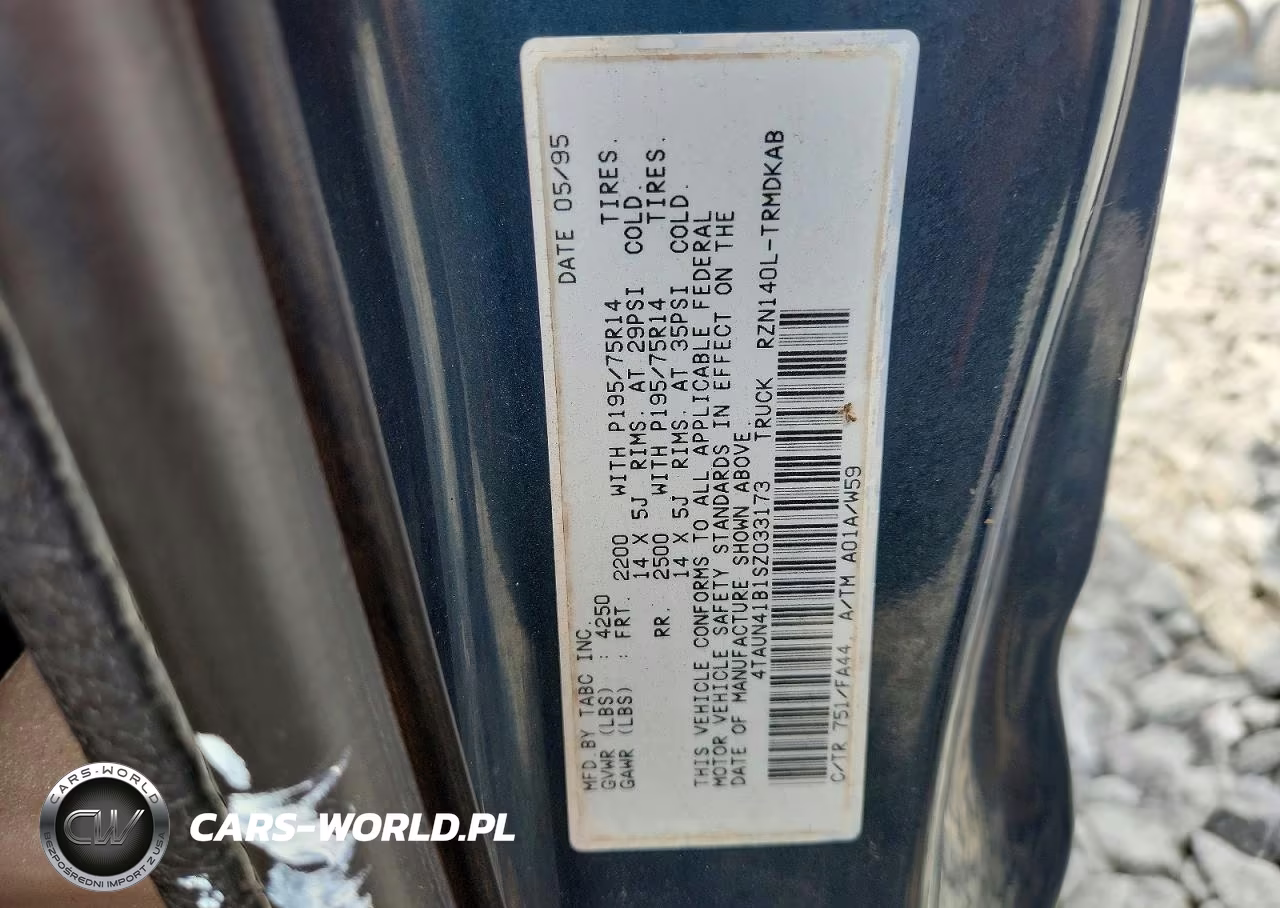 1995 Toyota Tacoma Base VIN:4TAUN41B1SZ033173 - 12