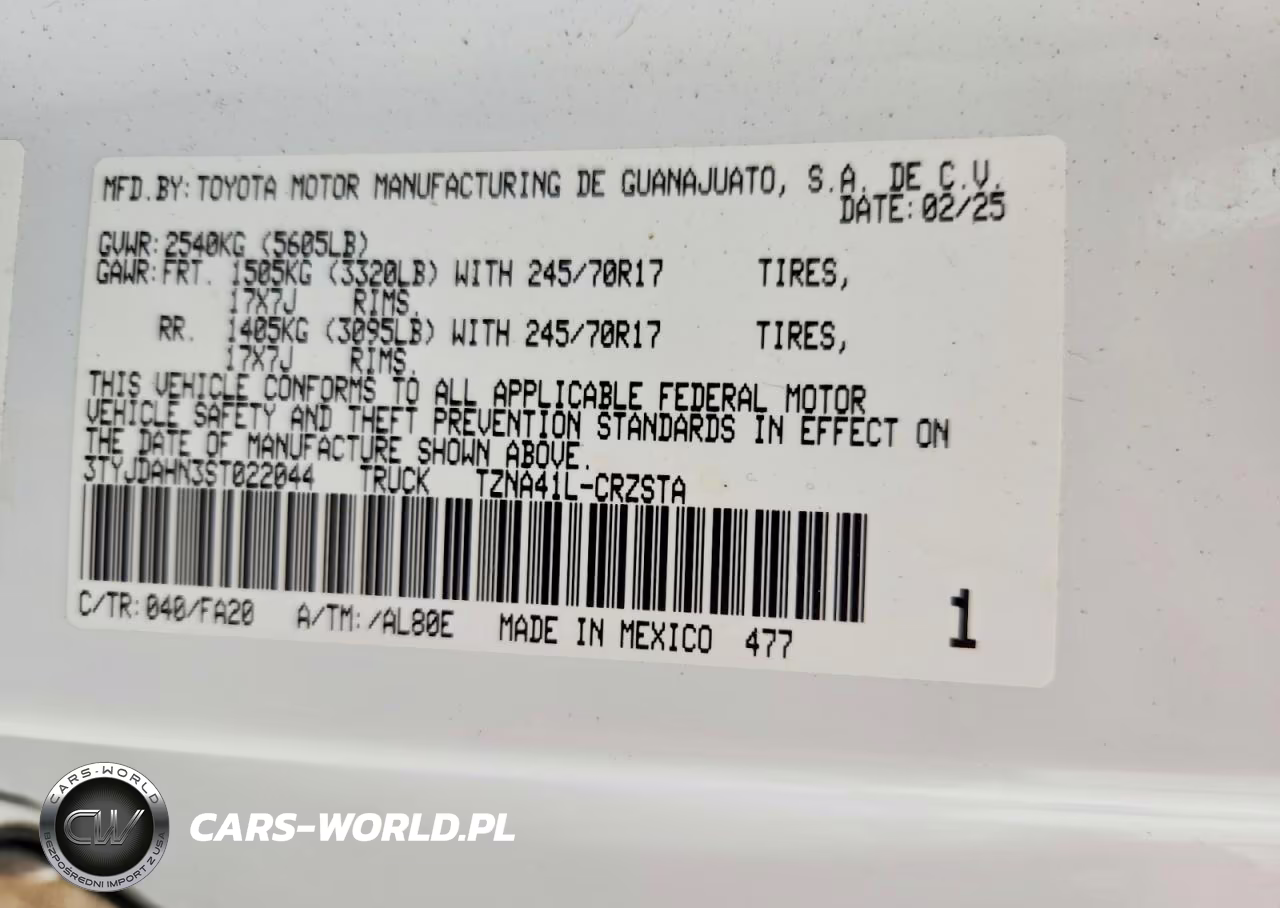2025 Toyota Tacoma Sr VIN:3TYJDAHN3ST022044 - 13