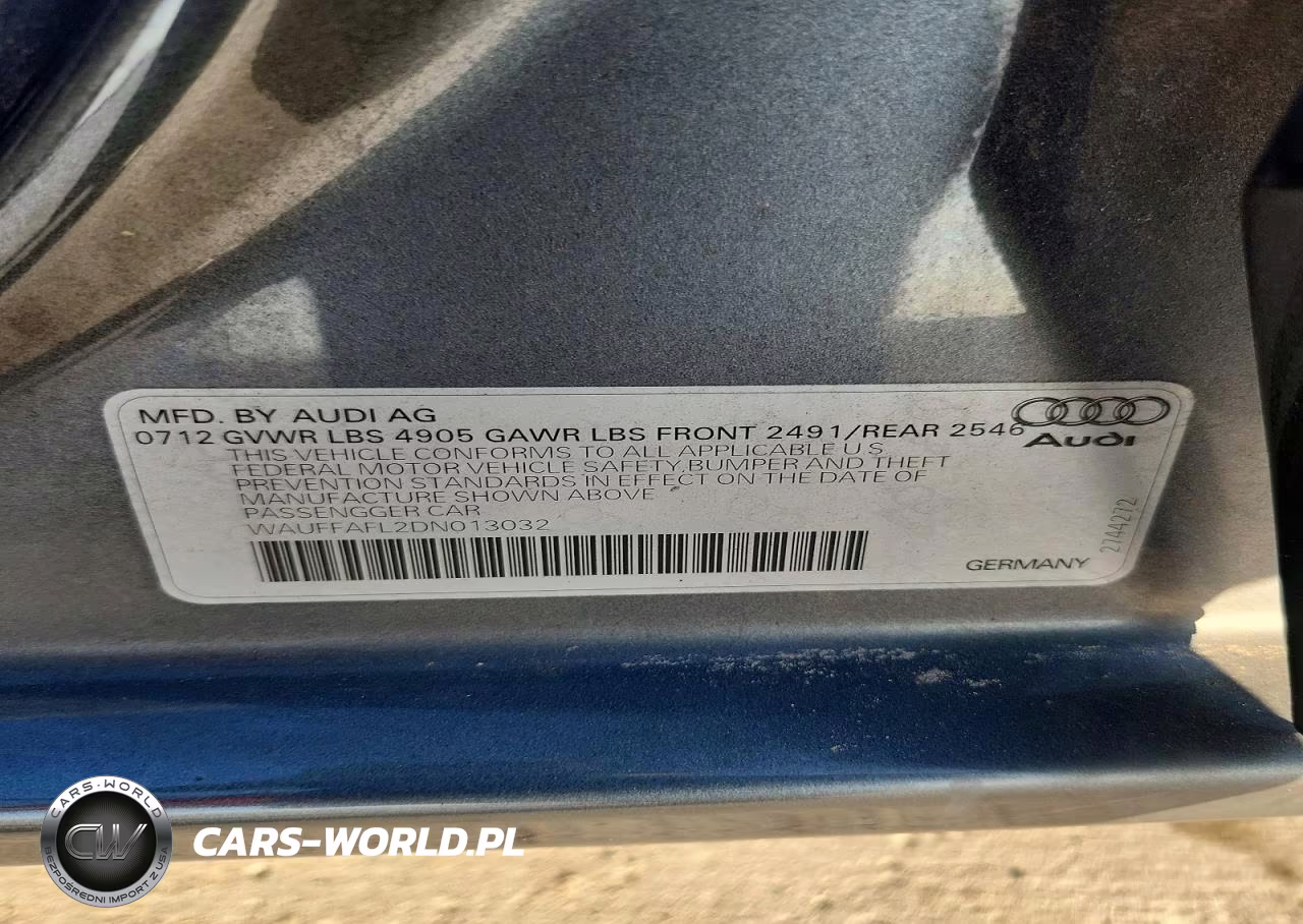 2013 Audi A4 Premium Plus VIN:WAUFFAFL2DN013032 - 12