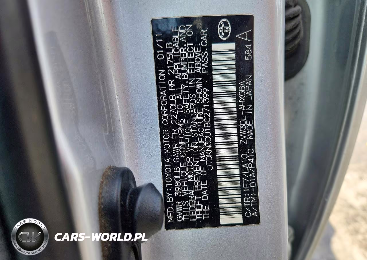 2011 Toyota Prius One VIN:JTDKN3DU1B0271399 - 12
