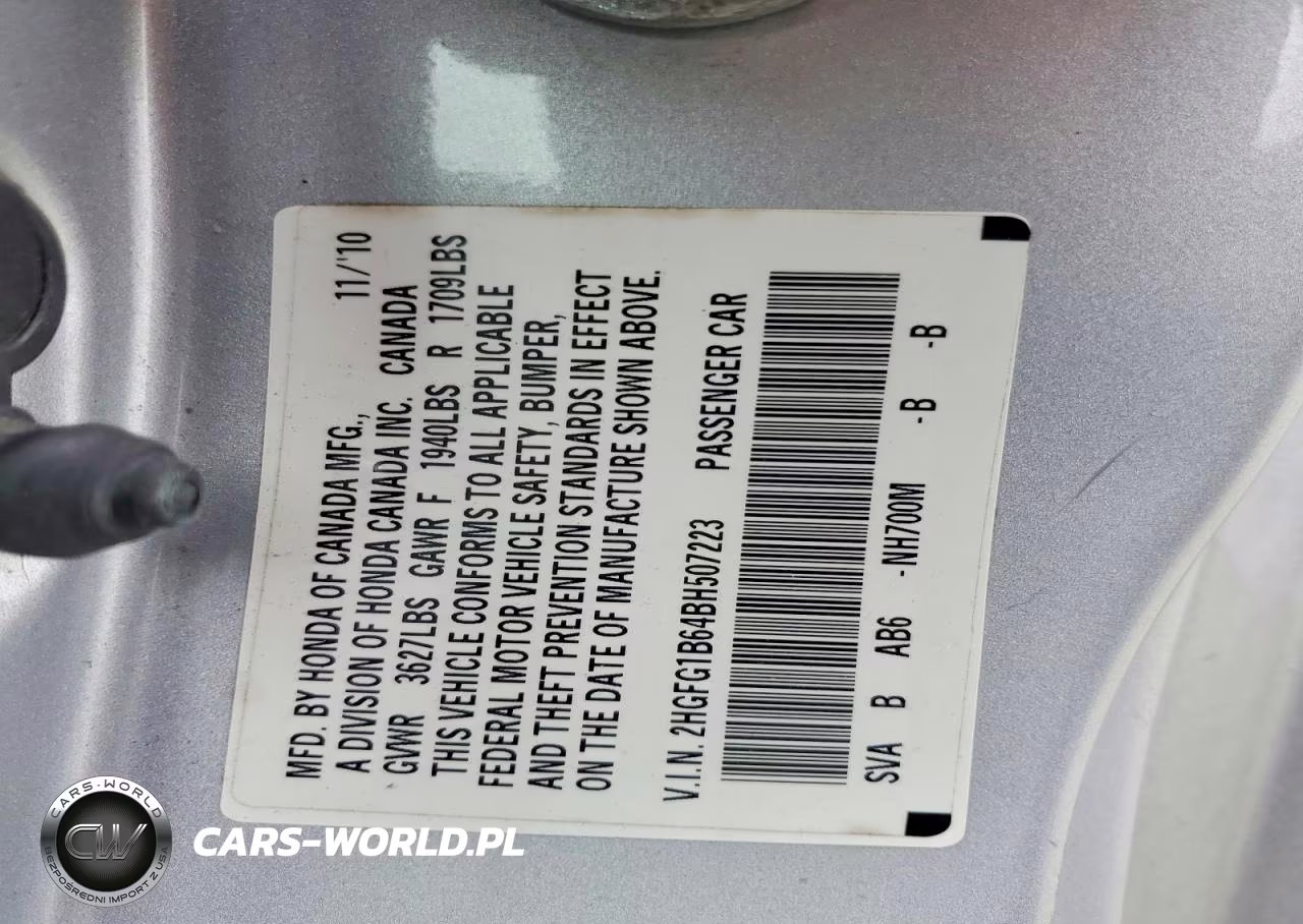 2011 Honda Civic Lx VIN:2HGFG1B64BH507223 - 12