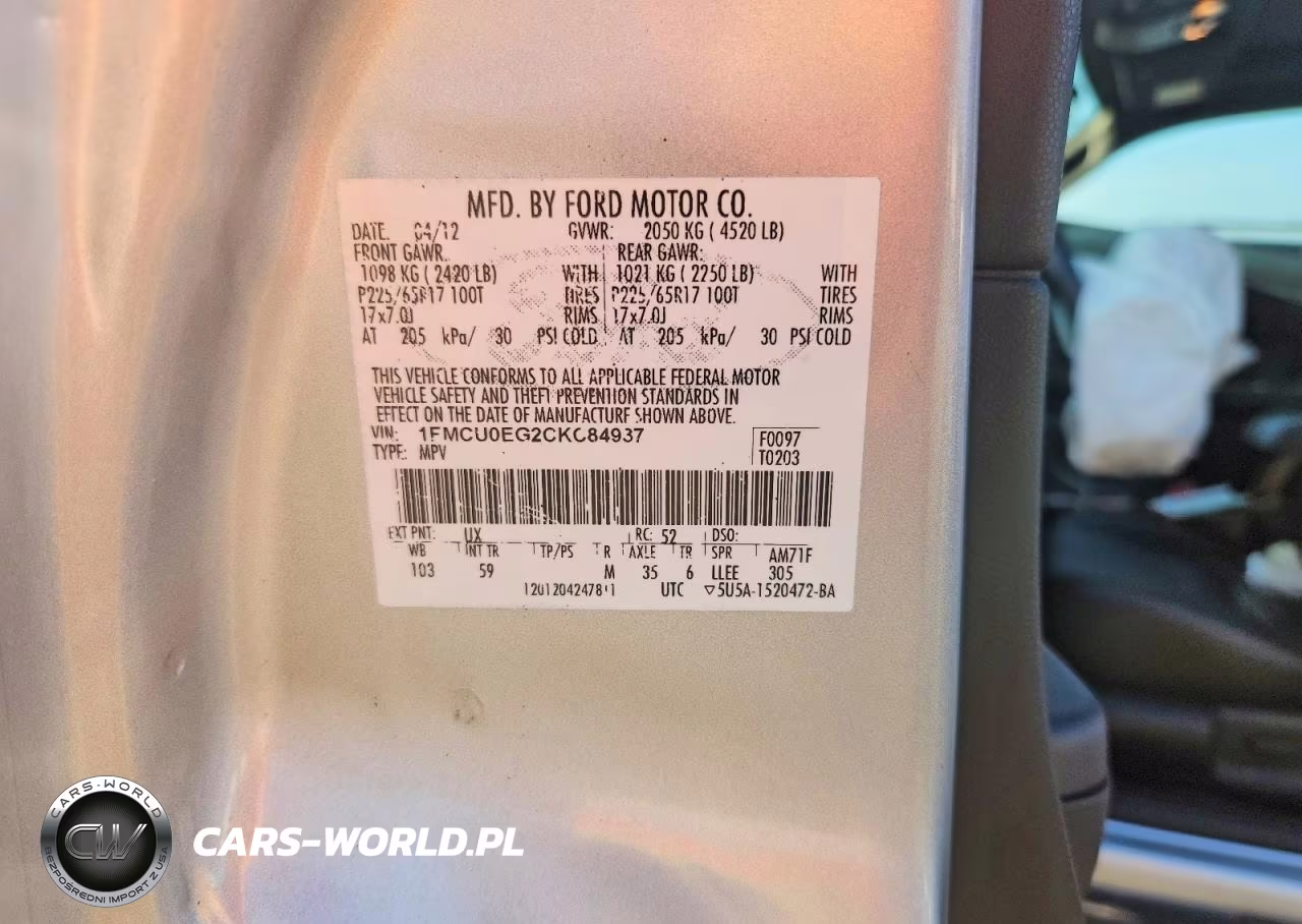 2012 Ford Escape Limited VIN:1FMCU0EG2CKC84937 - 13