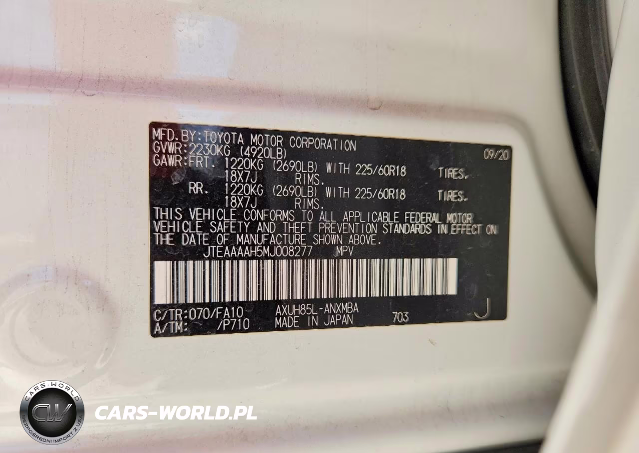 2021 Toyota Venza Le VIN:JTEAAAAH5MJ008277 - 13