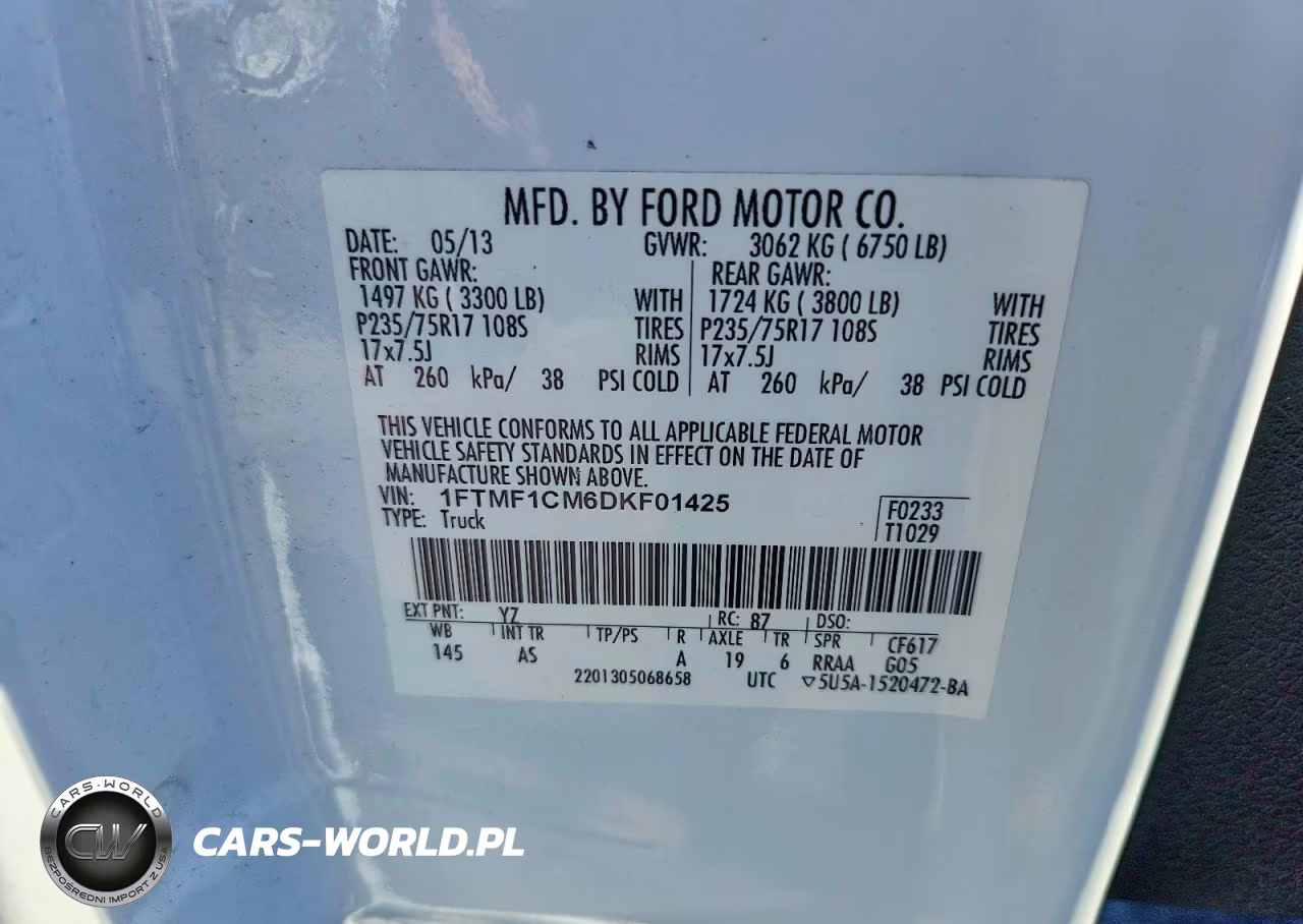 2013 Ford F150 VIN:1FTMF1CM6DKF01425 - 12