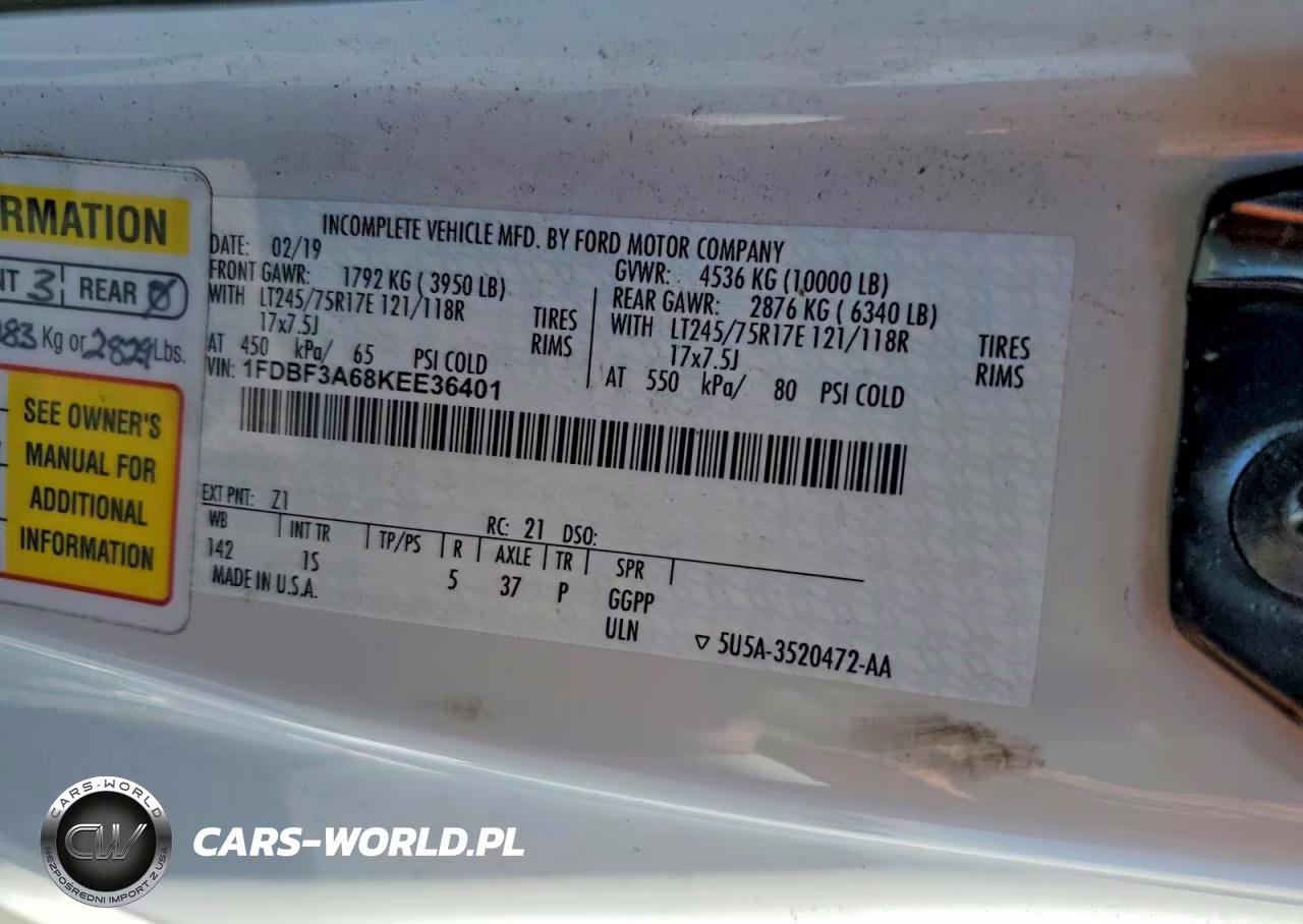 2019 Ford F350 Super Duty VIN:1FDBF3A68KEE36401 - 12