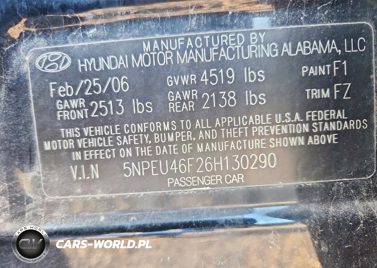 2006 Hyundai Sonata Gls V6 VIN:5NPEU46F26H130290 - 12