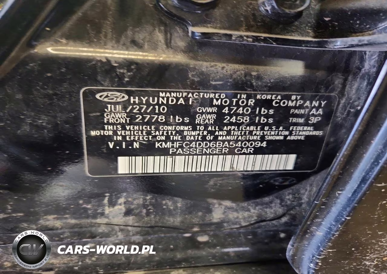 2011 Hyundai Azera Gls VIN:KMHFC4DD6BA540094 - 12