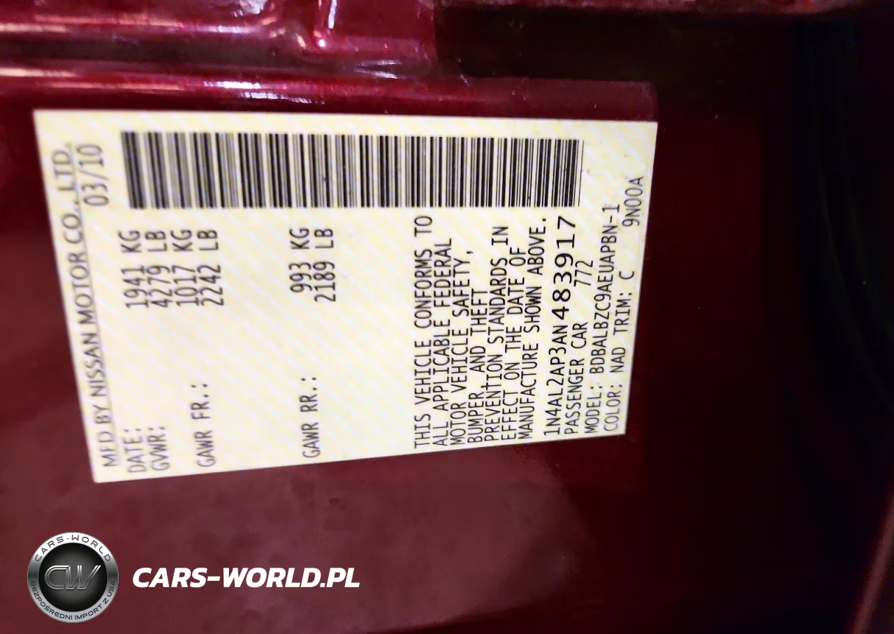 2010 Nissan Altima 2.5 VIN:1N4AL2AP3AN483917 - 13