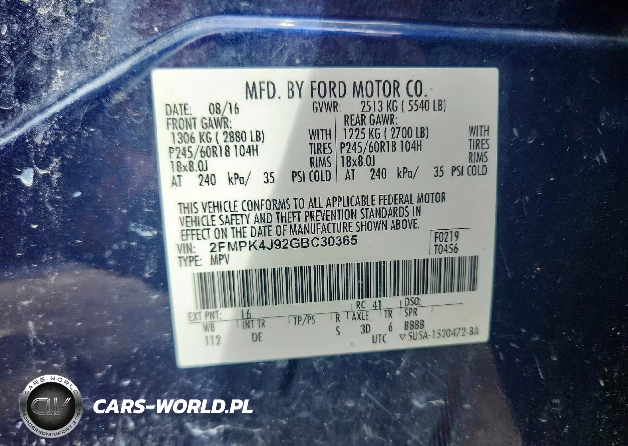 2016 Ford Edge Sel VIN:2FMPK4J92GBC30365 - 14